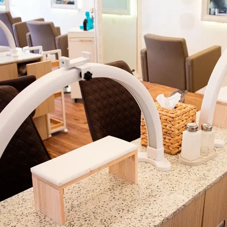 Salon seating and manicure station